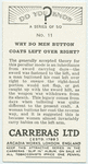 Do you know why do men button coats left over right?