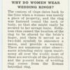 Do you know why do women wear wedding rings?