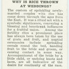 Do you know why is rice thrown at weddings?