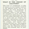 Do you know what is the origin of saluting?