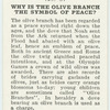 Do you know why is the olive branch a symbol of peace?