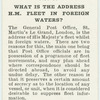 Do you know what is the address H.M. Fleet in foreign waters?