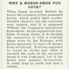 Do you know why a horse-shoe for good luck?