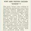 Do you know why are wages called "screw"?