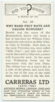 Do you know why hard felt hats are called bowlers?