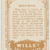 Whip Bird.