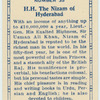 H.H. The Nizam of Hyderabad.
