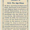 H.H. The Aga Khan. [Aga Sultan Sir Mahomed Shah].