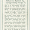 At Lumbwa, Kenya and Uganda Ry.