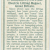 Electric lifting magnet, Great Britain.