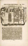 Magia hieroglyphica. A. Accipiter est motus Solaris symbolum, ... B. Noctua cum flagello, ... C. Sacerdotem notat vna cum pyramide, ... D. binas vitreas phialas signat, intra quas aqua Nilotica ..., E.F.G.H.I.K.L.M. &c.