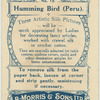 Humming Bird (Peru).