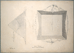 Great Pyramid. Vertical and horizontal sections. Fig. 1. Vertical section from south to north through passages and chambers ; Fig. 2. Plan and horizontal section through A-B.