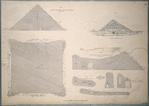 Northern stone pyramid of Dashoor: view, plans, and sections.