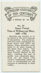 Stuart period. Time of William and Mary. 1689-1702.