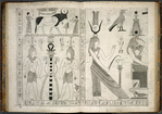 Scene with sacred bull, sema-symbol, and the gods Haroeris and Thoth