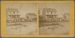 A party at Plum Island. [Group playing croquet in front of a house.]
