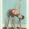 Exercise 10. Stand legs wide apart, body bent, arms resting as shown...