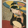 Japanische Holzschnitte. Eishosai Choki (tätig 1770-1800) "Winterszene."