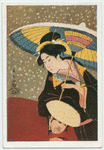 Japanische Holzschnitte. Eishosai Choki (tätig 1770-1800) "Winterszene."