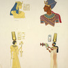 Ibsamboul [Abu Simbel]. Grand spéos: 1. Sésostris, 2. la reine, 3. fille de Sésostris; Spéos d'Hathôr: 4. la reine.