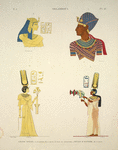 Ibsamboul [Abu Simbel]. Grand spéos: 1. Sésostris, 2. la reine, 3. fille de Sésostris; Spéos d'Hathôr: 4. la reine.
