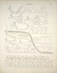 Ibsamboul [Abu-Simbel]. Grand spéos: grande galerie ou vestibule, paroi nord. Rangée supérieure, troisième tableau vers le centre.