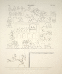 Ibsamboul [Abu-Simbel]. Grand spéos: grande galerie ou vestibule, paroi nord. Rangée inférieure, cinquième tableau vers le centre.