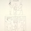 Amada. Temple de Phré, salle à droite: 1. paroi gauche (registre droite supérieur), 2. Idem, (registre inférieur).