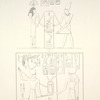 Amada. Temple de Phré, salle à droite: 1. paroi gauche (registre droite supérieur), 2. Idem, (registre inférieur).