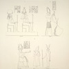 Dakké [el-Dakka], Kalabsché [Kalabsha], Déboud [Dabod]. 1. Dakké, sanctuaire, paroi à droite; 2. Kalabsché, porte du pronaos, à gauche; 3. Déboud, pronaos, paroi à droite.