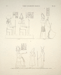 Dakké [el-Dakka], Kalabsché [Kalabsha], Déboud [Dabod]. 1. Dakké, sanctuaire, paroi à droite; 2. Kalabsché, porte du pronaos, à gauche; 3. Déboud, pronaos, paroi à droite.