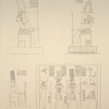 Dakkéh [el-Dakka]. 1. Sanctuaire d'Ergamène, paroi à droite; 2. Idem, rangée supérieure; 3. Sanctuaire d'Auguste, au dessus de la porte; 4. Idem, pronaos.