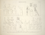 Ghirsché [Gerf Hussein], Kalabsché [Kalabsha]. Ghirsché: 1. Intérieure de la première porte, à droite; 3. Intérieure du spéos, paroi à droite; 4. Idem, paroi à gauche; Kalabsché: 2. Fond du pronaos, paroi à gauche.