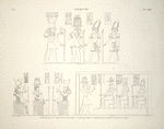 Kalabsché [Kalabsha]. 1. Paroi gauche de la porte au fond du sanctuaire; 2. Idem, paroi droite; 3. Idem, deuxième pronaos à gauche de la porte.