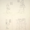 Déboud [Dabod], Dakké [el-Dakka], Philée [Philae]. 1. Dakké, temple de Thoth, sécos d'Ergamènes, à gauche de la porte; 2. Philée, grand temple, paroi extérieure, à l'ouest; 3 et 4. Déboud, temple d'Ammon, sécos, à gauche de la porte.