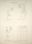 Déboud [Dabod], Dakké [el-Dakka], Philée [Philae]. 1. Dakké, temple de Thoth, sécos d'Ergamènes, à gauche de la porte; 2. Philée, grand temple, paroi extérieure, à l'ouest; 3 et 4. Déboud, temple d'Ammon, sécos, à gauche de la porte.