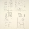 Béghé [Biga], Philée [Philae]. 1 et 2. Île de Béghé, sculptures exécutées sur un rocher de granit; 3. Philée, temple d'Hathôr, paroi extérieure à l'ouest; 4. Même temple, même paroi.