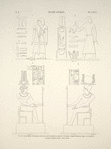 Béghé [Biga], Philée [Philae]. 1 et 2. Île de Béghé, sculptures exécutées sur un rocher de granit; 3. Philée, temple d'Hathôr, paroi extérieure à l'ouest; 4. Même temple, même paroi.