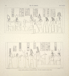 Île de Philée [Philae]. 1. Temple d'Hathôr (d'Épiphane), côté droit du pronaos; 2. Partie postérieure du même temple.