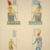 Île de Philae. 1. Pronaos du grand temple; 2. Idem, paroi est; 3. Idem; 4. Pylône de Philadelphe, paroi à l'ouest.