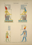 Île de Philae. 1. Pronaos du grand temple; 2. Idem, paroi est; 3. Idem; 4. Pylône de Philadelphe, paroi à l'ouest.