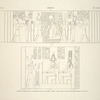 Philée [Philae]. 1. Temple d'Hathôr, élevé par Épiphanes, fond du sanctuaire; 2. Même temple, paroi postérieure, premier tableau à gauche.