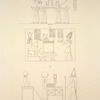 Île de Philée [Philae]. 1. Grand temple, premier pylône, massif de gauche; 2. Même temple, sur l'une des colonnes du pronaos; 3. Temple d'Hathôr (d'Épiphane), paroi extérieure, à l'ouest.