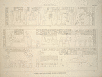 Île de Philae. Chambre d'Osiris, paroi sud, premier, deuxième et troisième rangée.