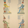 Île de Philae. 1. Grand temple, pronaos, mur de la cella; 2 et 3. Idem, pronaos, paroi nord, deuxième rangée; 4. Idem, mur de la cella.
