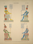 Île de Philae. 1. Grand temple, pronaos, mur de la cella; 2 et 3. Idem, pronaos, paroi nord, deuxième rangée; 4. Idem, mur de la cella.