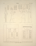 Ombos. 1. Grand temple, première salle après le pronaos; 2. Idem, dessus de la porte, au fond du pronaos; 3. Idem, architrave du pronaos; 4. Idem, entre le sécos et le pronaos, à droite.