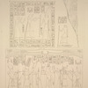 Djébel-Selséléh [Gebel el-Silsila]. 1. Sur un rocher, près de la chapelle de Rhamsès II; 2. Chapelle de Rhamsès II, paroi du fond.