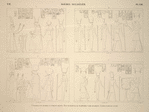 Djébel-Selséléh (Silsilis)[Gebel el-Silsila]. 1. Chapelle de Rhamsès II, paroi de droite; 2 et 4. Chapelle de Ptahôthph, paroi de droite; 3. Idem, paroi de gauche.